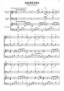 商品为SATB 四声部合唱线谱 Alleluia 斯蒂芬斯版 混声合唱谱 有试听-云音圈