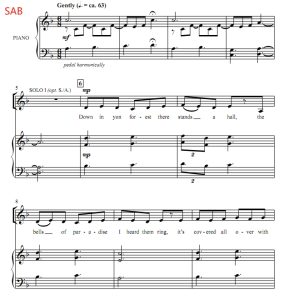 商品为SAB 三声部合唱线谱 Castleton Carol 科恩版 混声合唱谱  有试听-云音圈