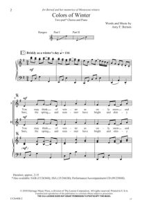 商品为SA 二声部合唱线谱 Colors of Winter 童声女声合唱谱  有试听-云音圈