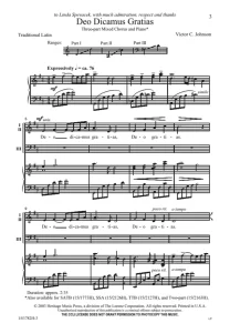 商品为SAB 三声部合唱线谱 Deo Dicamus Gratias 约翰逊版 混声合唱谱 有试听-云音圈