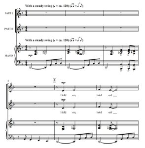 商品为SA 二声部合唱线谱 Hold On 约翰逊版 童声女声合唱谱  有试听-云音圈