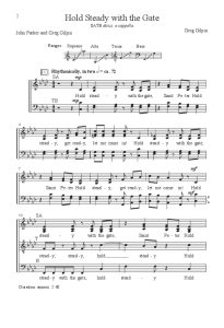商品为SATB 四声部合唱线谱 Hold Steady With The Gate 吉尔平版 阿卡贝拉  无伴奏混声  有试听-云音圈