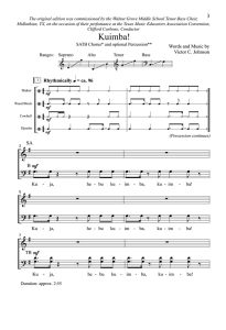 商品为SATB 四声部合唱线谱 Kuimba 非洲风格 混声合唱谱 有试听-云音圈