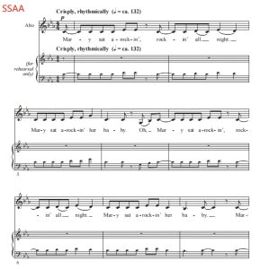 商品为SSAA 四声部合唱线谱 Mary Sat A-Rockin' 吉尔平版 阿卡贝拉 童声女声无伴奏合唱谱 有试听-云音圈