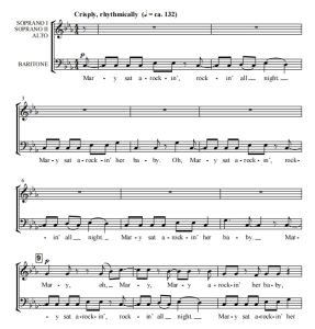 商品为SSAB 四声部合唱线谱 Mary Sat A-Rockin' 吉尔平版 阿卡贝拉 混声无伴奏合唱谱 有试听-云音圈