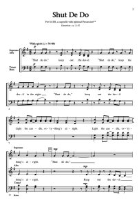 商品为SATB 四声部合唱线谱 Shut de Do 阿卡贝拉 混声无伴奏合唱谱 有试听-云音圈