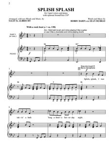 商品为SA 二声部合唱线谱 Splish Splash 流行童声女声合唱+钢琴谱 有试听-云音圈