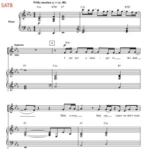 商品为SATB 四声部合唱线谱 This Is Me 赫夫版 混声合唱线谱 有试听-云音圈