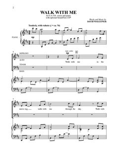 商品为SATB 四声部合唱线谱 Walk with Me 混声合唱谱 有试听-云音圈