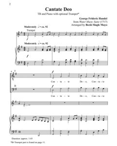 商品为TB 二声部合唱线谱 亨德尔 Cantate Deo 梅奥版 男声合唱谱 有试听-云音圈