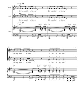 商品为合唱线谱 信念人生 Living What I Believe 二声部童声女声合唱SA+钢琴  有试听-云音圈