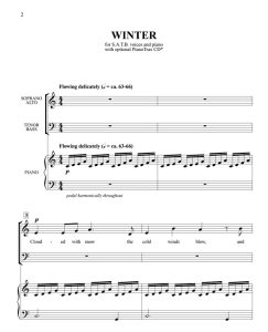商品为SATB 四声部合唱线谱 冬天 Winter 贝克版  混声合唱谱 有试听-云音圈