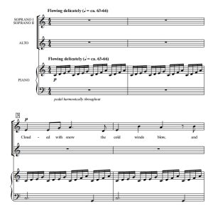 商品为SSA 三声部合唱线谱 冬天 Winter 贝克版 童声女声合唱谱 有试听-云音圈