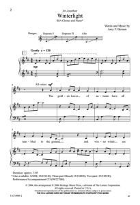 商品为SSA 三声部合唱线谱 冬日之光 Winterlight 贝尔农版 童声女声合唱谱 有试听-云音圈