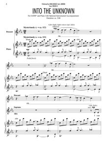 商品为SATB 四声部合唱线谱 冰雪奇缘2 Into The Unknown 爱默生版 混声合唱谱 有试听-云音圈