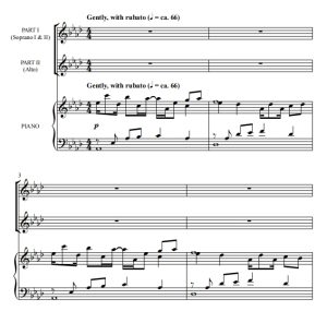 商品为SA 二声部合唱线谱 剪绒鞋 Velvet Shoes 贝克版 童声女声合唱谱 有试听-云音圈