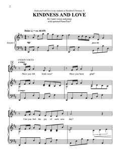 商品为SA 二声部合唱线谱 善与爱 Kindness and Love 布鲁恩版 童声女声合唱+钢琴谱 有试听-云音圈