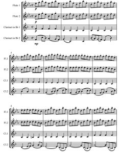 四季之“冬”第二乐章 广板Largo from Winter维瓦尔第 2长笛与2单簧管四重奏 总谱+分谱 有试听-云音圈