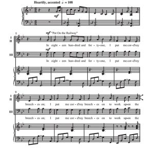 商品为合唱线谱 在铁路上 美国劳动号子串烧 SAB 三声部混声合唱 有试听-云音圈