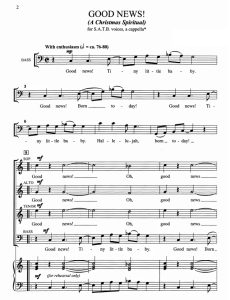 商品为SATB 四声部合唱线谱 好消息 Good News! 阿卡贝拉  混声无伴奏合唱谱 有试听-云音圈