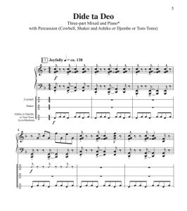 商品为SAB 三声部合唱线谱 尼日利亚民歌 Dide ta Deo 混声合唱谱 有试听-云音圈