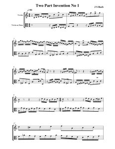 巴赫 15首二部创意曲 小提琴中提琴总谱-云音圈