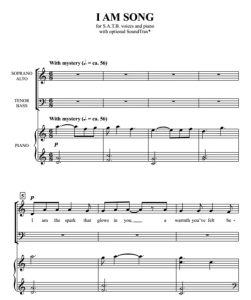 商品为SATB 四声部合唱线谱 我是歌 I Am Song 布罗斯版 混声合唱谱 有试听-云音圈