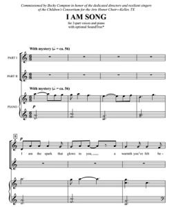 商品为SA 二声部合唱线谱 我是歌 I Am Song 布罗斯版 童声女声合唱谱 有试听-云音圈