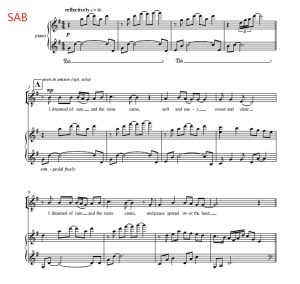 商品为合唱线谱 我梦见了雨 I Dreamed of Rain SAB 三声部混声合唱  有试听-云音圈