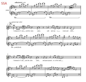 商品为合唱线谱 我梦见了雨 I Dreamed of Rain SSA 三声部童声女声合唱 有试听-云音圈