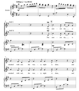 商品为SA 二声部合唱线谱 晨歌 Morning Song 唐纳利版 女声童声合唱+钢琴谱 有试听-云音圈