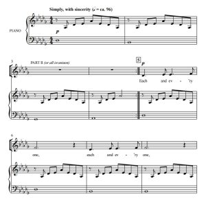 商品为SA 二声部合唱线谱 每个人 Each and Every One 贝克版 童声女声合唱谱 有试听-云音圈