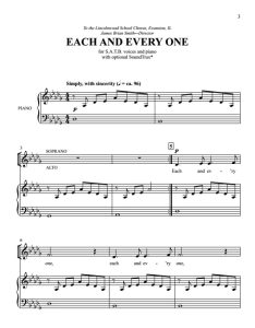 商品为SATB 四声部合唱线谱 每个人 Each and Every One 贝克版 混声合唱谱 有试听-云音圈
