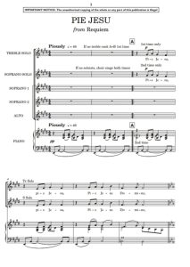 商品为SSA 三声部合唱线谱 求主垂怜 Pie Jesu 詹金斯版 童声女声合唱+钢琴谱 有试听-云音圈