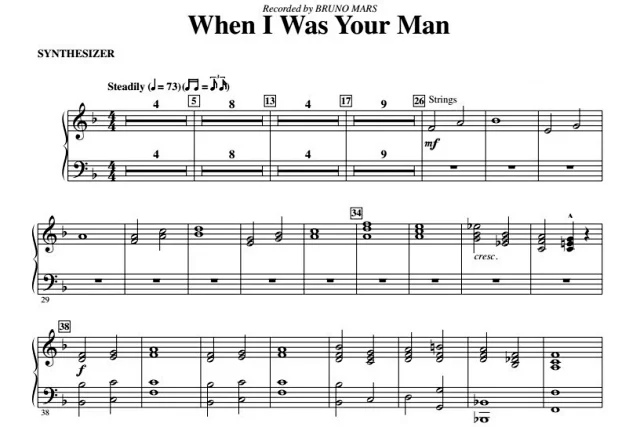 图片[2]-商品为伴奏分谱 火星哥 When I Was Your Man 赫夫版 合唱伴奏分谱 有试听