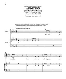 商品为SATB 四声部合唱线谱 爱乐之城 The Fools Who Dream 混声合唱谱 有试听-云音圈