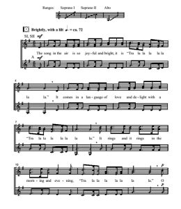 商品为SSA 三声部合唱线谱 空中的歌 The Song in the Air 阿卡贝拉 无伴奏童声女声合唱谱 有试听-云音圈