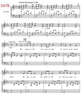 商品为SATB 四声部合唱线谱 美丽的不可能 The Beautiful Impossible 混声合唱+钢琴谱 有试听-云音圈