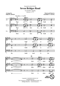 商品为SATTB 五声部合唱线谱 老鹰乐队 Seven Bridges Road 阿卡贝拉  无伴奏混声合唱谱 有试听-云音圈