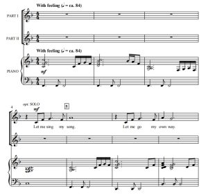 商品为SA 二声部合唱线谱 让我唱我的歌 Let Me Sing My Song 阿特豪斯版 童声女声合唱谱 有试听-云音圈