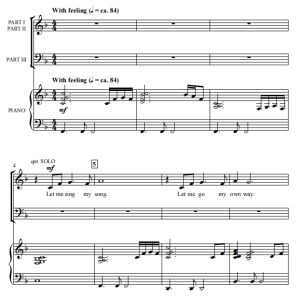 商品为SAB 三声部合唱线谱 让我唱我的歌 Let Me Sing My Song 阿特豪斯版 混声合唱谱 有试听-云音圈