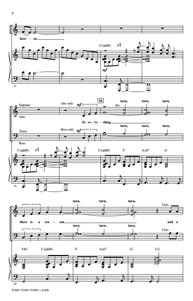 图片[2]-商品为合唱线谱 转转转 Turn! Turn! Turn! 爱默生版 SATB 四声部混声合唱  有试听