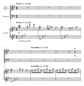 商品为SAB 三声部合唱线谱 雪的孤独 The Solitude of Snow  混声合唱线谱 有试听-云音圈