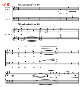 商品为SAB 三声部合唱线谱 音乐给予 Music Gives 布罗斯版 混声合唱谱 有试听-云音圈