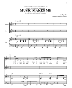 商品为合唱线谱 音乐让我 Music Makes Me 二声部童声女声合唱SA+钢琴谱 打击乐伴奏  有试听-云音圈