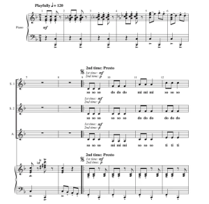 商品为三声部SSA合唱线谱 音阶歌 Galop 贝尔格版 童声女声 有试听-云音圈