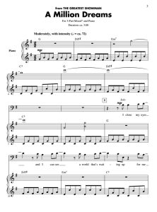 商品为SAB 三声部合唱线谱 马戏之王 A Million Dreams 爱默生版 混声合唱谱 有试听-云音圈