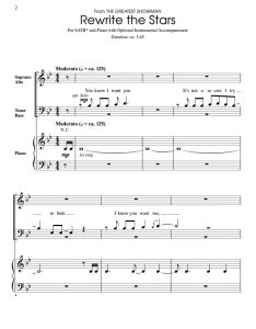 商品为伴奏分谱 马戏之王 Rewrite The Stars 爱默生版 合唱伴奏分谱 有试听-云音圈