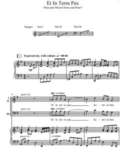 商品为SAB 三声部合唱线谱 Et in Terra Pax 莱特福特版 混声合唱谱 有试听-云音圈