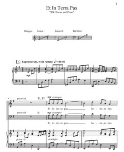 商品为TTB 三声部合唱线谱 Et in Terra Pax 莱特福特版 男声合唱谱 有试听-云音圈